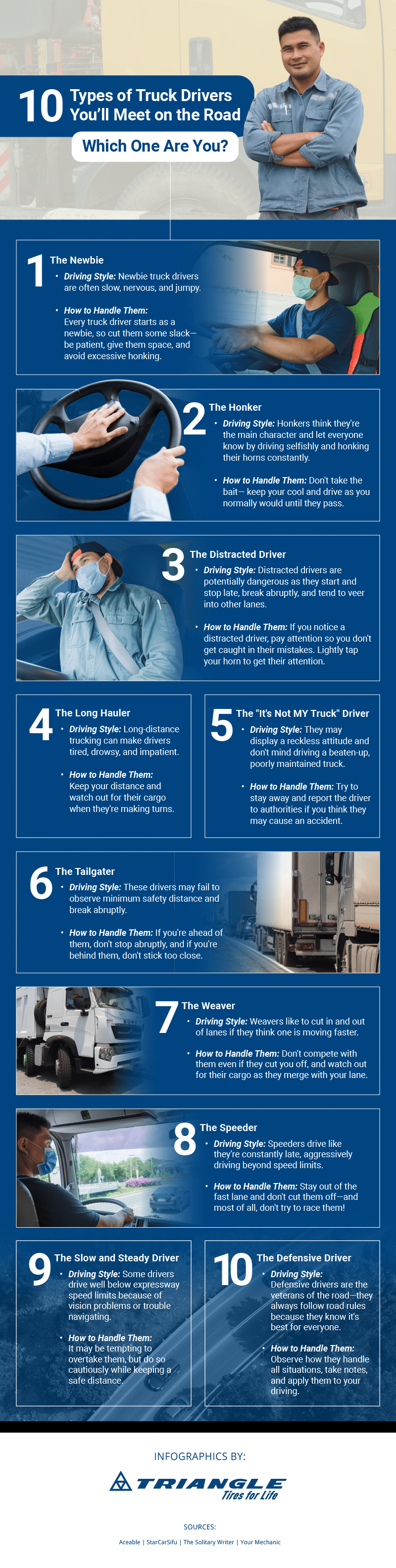types of truck druver infographic